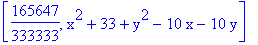 [165647/333333, x^2+33+y^2-10*x-10*y]